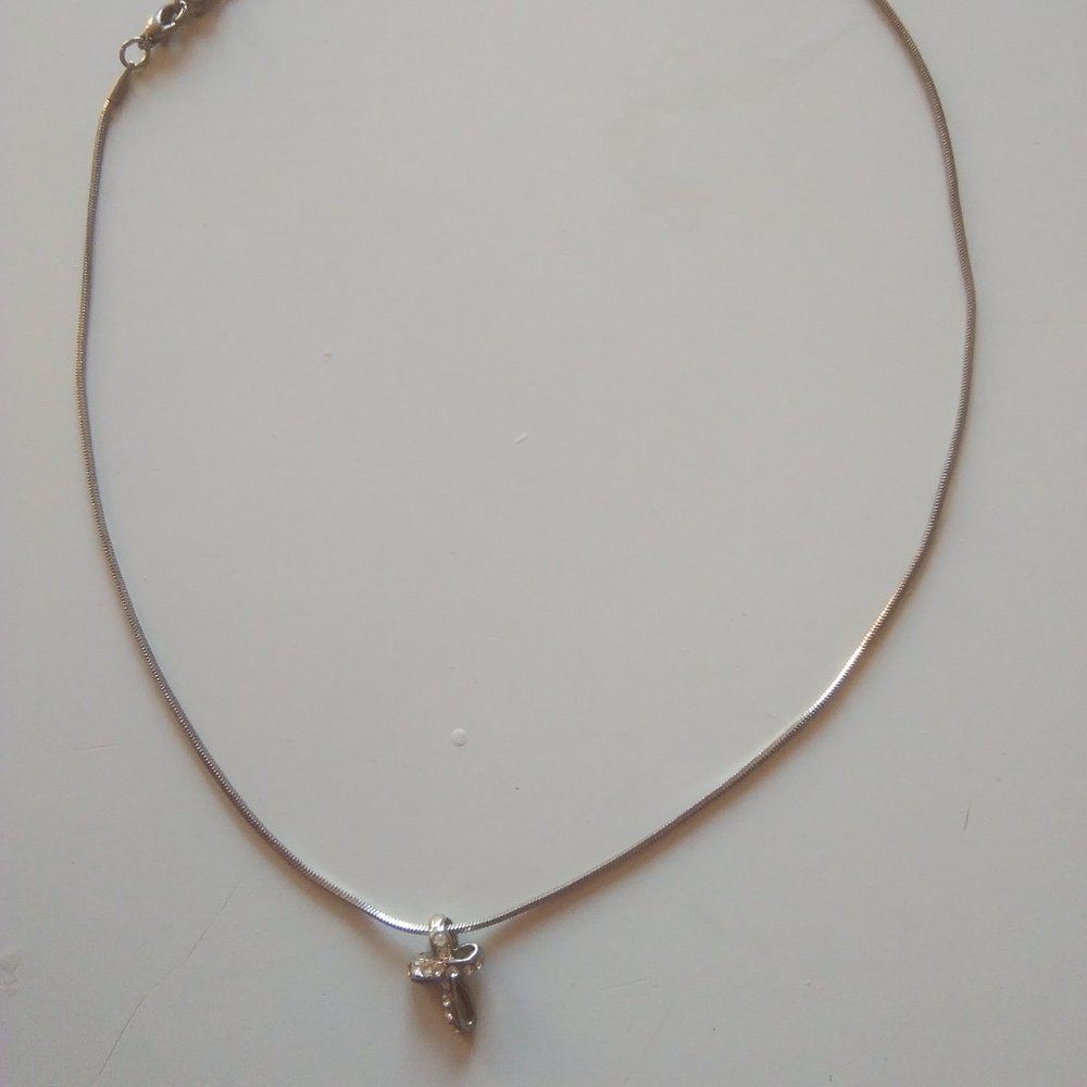 Claire's Silver Rhinestone Cross
